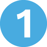Number one light blue icon
