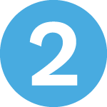 Number two light blue icon